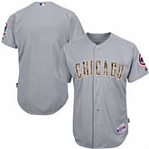 Chicago Cubs Customized Gray Camo Cool Base Stitched Baseball Jersey,baseball caps,new era cap wholesale,wholesale hats