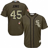 Chicago White Sox #45 Bobby Jenks Green Salute to Service Stitched Baseball Jersey Jiasu,baseball caps,new era cap wholesale,wholesale hats