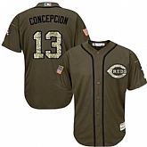 Cincinnati Reds #13 Concepcion Green Salute to Service Stitched Baseball Jersey Jiasu,baseball caps,new era cap wholesale,wholesale hats
