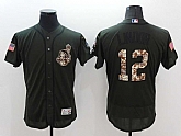 Cleveland Indians #12 Francisco Lindor Green Salute To Service 2016 Flexbase Collection Stitched Baseball Jersey,baseball caps,new era cap wholesale,wholesale hats