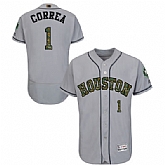 Houston Astros #1 Carlos Correa Gray Flexbase Collection 2016 Memorial Day Stitched Baseball Jersey Jiasu,baseball caps,new era cap wholesale,wholesale hats