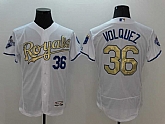 Kansas City Royals #36 Edinson Volquez White-Gold 2016 Champion Patch Flexbase Collection Stitched Jersey,baseball caps,new era cap wholesale,wholesale hats