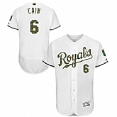 Kansas City Royals #6 Lorenzo Cain White Flexbase Collection 2016 Memorial Day Stitched Baseball Jersey Jiasu,baseball caps,new era cap wholesale,wholesale hats