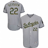 Los Angeles Dodgers #22 Clayton Kershaw Gray Flexbase Collection 2016 Memorial Day Stitched Baseball Jersey Jiasu,baseball caps,new era cap wholesale,wholesale hats