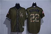 Los Angeles Dodgers #22 Clayton Kershaw Green Salute to Service Stitched Baseball Jersey,baseball caps,new era cap wholesale,wholesale hats