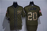 Milwaukee Brewers #20 Jonathan Lucroy Green Salute to Service Stitched Baseball Jersey,baseball caps,new era cap wholesale,wholesale hats