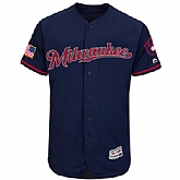 Milwaukee Brewers Blank Navy Blue 2016 Fashion Stars & Stripes Flexbase Stitched Baseball Jersey Jiasu,baseball caps,new era cap wholesale,wholesale hats