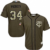 Minnesota Twins #34 Kirby Puckett Green Salute to Service Stitched Baseball Jersey Jiasu,baseball caps,new era cap wholesale,wholesale hats
