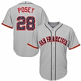 San Francisco Giants #28 Buster Posey Gray 2016 Fashion Stars & Stripes FlexBase Baseball Jersey Jiasu,baseball caps,new era cap wholesale,wholesale hats