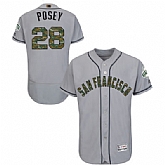 San Francisco Giants #28 Buster Posey Gray Flexbase Collection 2016 Memorial Day Stitched Baseball Jersey Jiasu,baseball caps,new era cap wholesale,wholesale hats