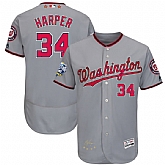 Washington Nationals #34 Bryce Harper Gray 2016 All Star Flexbase Collection Signature Stitched Jersey Jiasu,baseball caps,new era cap wholesale,wholesale hats
