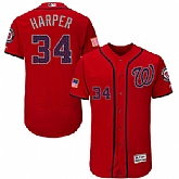 Washington Nationals #34 Bryce Harper Scarlet 2016 Fashion Stars & Stripes Flexbase Stitched Baseball Jersey Jiasu,baseball caps,new era cap wholesale,wholesale hats