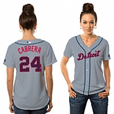 Women Detroit Tigers #24 Miguel Cabrera Gray 2016 Fashion Stars & Stripes New Cool Base Stitched Baseball Jersey Jiasu,baseball caps,new era cap wholesale,wholesale hats