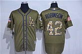 Los Angeles Dodgers #42 Jackie Robinson Green Salute to Service New Cool Base Stitched Baseball Jersey,baseball caps,new era cap wholesale,wholesale hats