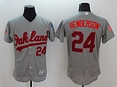 Oakland Athletics #24 Rickey Henderson Gray USA Independence Day 2016 Flexbase Collection Stitched Jersey,baseball caps,new era cap wholesale,wholesale hats