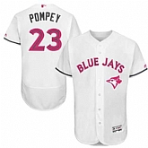 Toronto Blue Jays #23 Dalton Pompey White Flexbase Collection 2016 Mother's Day Stitched Baseball Jersey Jiasu,baseball caps,new era cap wholesale,wholesale hats