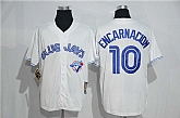 Toronto Blue Jays #10 Edwin Encarnacion Mitchell And Ness White New Cool Base Stitched Jersey,baseball caps,new era cap wholesale,wholesale hats