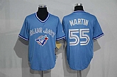 Toronto Blue Jays #55 Russell Martin Mitchell And Ness Light Blue Pullover Jersey,baseball caps,new era cap wholesale,wholesale hats