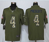 Nike Limited Dallas Cowboys #4 Prescott Green Salute To Service Stitched Jersey,baseball caps,new era cap wholesale,wholesale hats