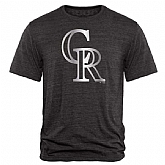 Men's Colorado Rockies Fanatics Apparel Platinum Collection Tri-Blend T-Shirt LanTian - Black,baseball caps,new era cap wholesale,wholesale hats