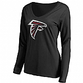 WOMEN'S ATLANTA FALCONS PRO LINE BLACK PRIMARY TEAM LOGO SLIM FIT LONG SLEEVE T-Shirt LanTian,baseball caps,new era cap wholesale,wholesale hats