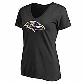 WOMEN'S BALTIMORE RAVENS BLACK PRIMARY TEAM LOGO SLIM FIT T-Shirt LanTian,baseball caps,new era cap wholesale,wholesale hats