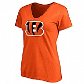 WOMEN'S CINCINNATI BENGALS ORANGE PRIMARY TEAM LOGO SLIM FIT T-Shirt LanTian,baseball caps,new era cap wholesale,wholesale hats