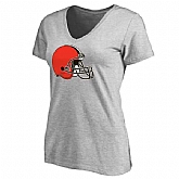 WOMEN'S CLEVELAND BROWNS ASH PRIMARY TEAM LOGO SLIM FIT T-Shirt LanTian,baseball caps,new era cap wholesale,wholesale hats