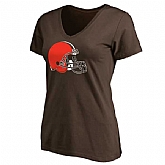 WOMEN'S CLEVELAND BROWNS PRO LINE BROWN PRIMARY TEAM LOGO SLIM FIT T-Shirt LanTian,baseball caps,new era cap wholesale,wholesale hats