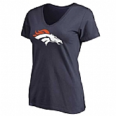 WOMEN'S DENVER BRONCOS NAVY PRIMARY TEAM LOGO SLIM FIT T-Shirt LanTian,baseball caps,new era cap wholesale,wholesale hats