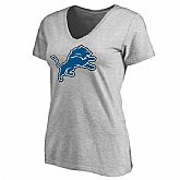 WOMEN'S DETROIT LIONS ASH PRIMARY TEAM LOGO SLIM FIT T-Shirt LanTian,baseball caps,new era cap wholesale,wholesale hats