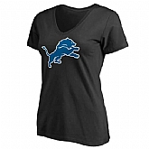 WOMEN'S DETROIT LIONS PRO LINE BLACK PRIMARY TEAM LOGO SLIM FIT T-Shirt LanTian,baseball caps,new era cap wholesale,wholesale hats