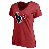 WOMEN'S HOUSTON TEXANS RED PRIMARY TEAM LOGO SLIM FIT T-Shirt LanTian,baseball caps,new era cap wholesale,wholesale hats