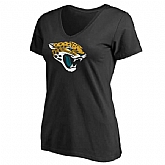 WOMEN'S JACKSONVILLE JAGUARS PRO LINE BLACK PRIMARY TEAM LOGO SLIM FIT T-Shirt LanTian,baseball caps,new era cap wholesale,wholesale hats