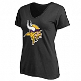 WOMEN'S MINNESOTA VIKINGS BLACK PRIMARY TEAM LOGO SLIM FIT T-Shirt LanTian,baseball caps,new era cap wholesale,wholesale hats