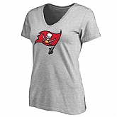 WOMEN'S TAMPA BAY BUCCANEERS ASH PRIMARY TEAM LOGO SLIM FIT T-Shirt LanTian,baseball caps,new era cap wholesale,wholesale hats