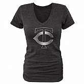 Women Minnesota Twins Fanatics Apparel Platinum Collection Tri-Blend T-Shirt LanTian - Black,baseball caps,new era cap wholesale,wholesale hats