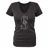 Women Seattle Mariners Fanatics Apparel Platinum Collection Tri-Blend T-Shirt LanTian - Black,baseball caps,new era cap wholesale,wholesale hats