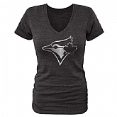 Women Toronto Blue Jays Fanatics Apparel Platinum Collection Tri-Blend T-Shirt LanTian - Black,baseball caps,new era cap wholesale,wholesale hats