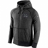 MEN'S CINCINNATI BENGALS NIKE HEATHER GREY GRIDIRON GREY FULL-ZIP HOODIE LanTian,baseball caps,new era cap wholesale,wholesale hats