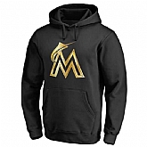Men's Miami Marlins Gold Collection Pullover Hoodie LanTian - Black,baseball caps,new era cap wholesale,wholesale hats