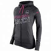 WOMEN CHICAGO BEARS NIKE CHARCOAL BREAST CANCER AWARENESS KO FULL-ZIP PERFORMANCE HOODIE - LanTian,baseball caps,new era cap wholesale,wholesale hats