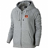 WOMEN CINCINNATI BENGALS NIKE GRAY STADIUM RALLY FULL ZIP HOODIE - LanTian,baseball caps,new era cap wholesale,wholesale hats
