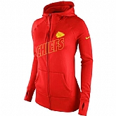WOMEN KANSAS CITY CHIEFS NIKE RED STADIUM GAME DAY KO FULL ZIP PERFORMANCE HOODIE - LanTian,baseball caps,new era cap wholesale,wholesale hats