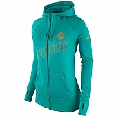 WOMEN MIAMI DOLPHINS NIKE AQUA STADIUM GAME DAY KO FULL ZIP PERFORMANCE HOODIE - LanTian,baseball caps,new era cap wholesale,wholesale hats