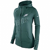 WOMEN PHILADELPHIA EAGLES NIKE MIDNIGHT GREEN STADIUM GAME DAY KO FULL ZIP PERFORMANCE HOODIE - LanTian,baseball caps,new era cap wholesale,wholesale hats
