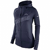 WOMEN SAN DIEGO CHARGERS NIKE NAVY STADIUM GAME DAY KO FULL ZIP PERFORMANCE HOODIE - LanTian,baseball caps,new era cap wholesale,wholesale hats