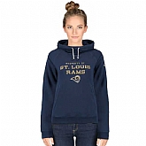 WOMEN ST. LOUIS RAMS NIKE NAVY STADIUM RALLY FUNNEL PULLOVER HOODIE - LanTian,baseball caps,new era cap wholesale,wholesale hats