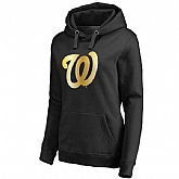 Women Washington Nationals Gold Collection Pullover Hoodie LanTian - Black,baseball caps,new era cap wholesale,wholesale hats