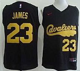 Nike Cleveland Cavaliers #23 LeBron James Throwback Black-Yellow Swingman Stitched NBA Jersey,baseball caps,new era cap wholesale,wholesale hats
